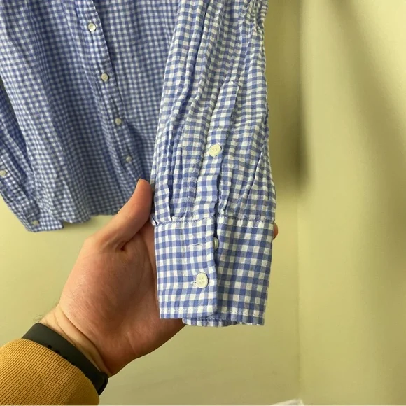 J. Crew Blue & White Button Down Long Sleeve Size Small - Picture 8 of 9